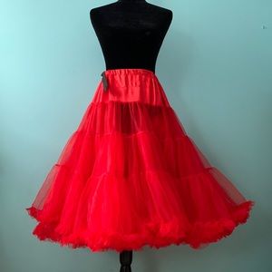 Adjustable Long Red Petticoat